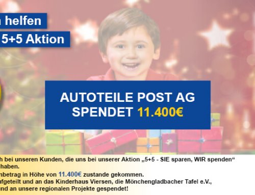 5+5 Aktion „SIE sparen, WIR spenden“ der Autoteile Post AG